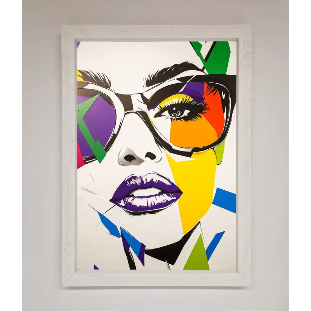 MultiColour Face Framed Wall Art - A3 (29.7 x 42 cm) / White - Framed Print