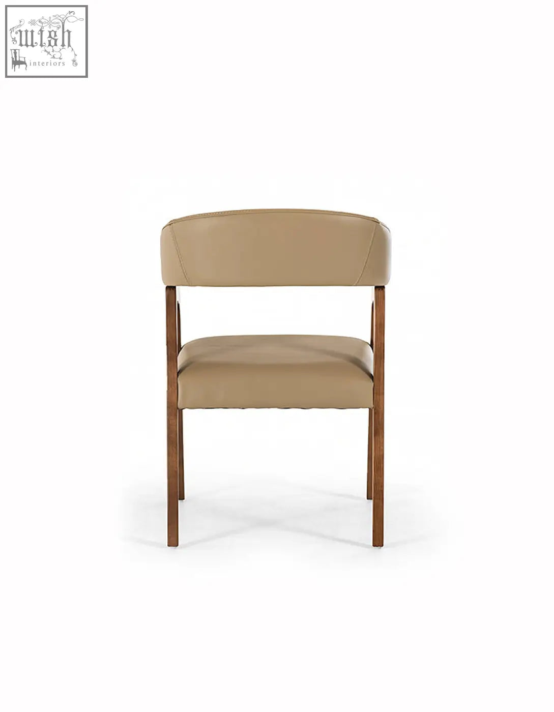 Beige leather murcell matching dining chair with slender wooden legs perfect as a stylish matching dining chair