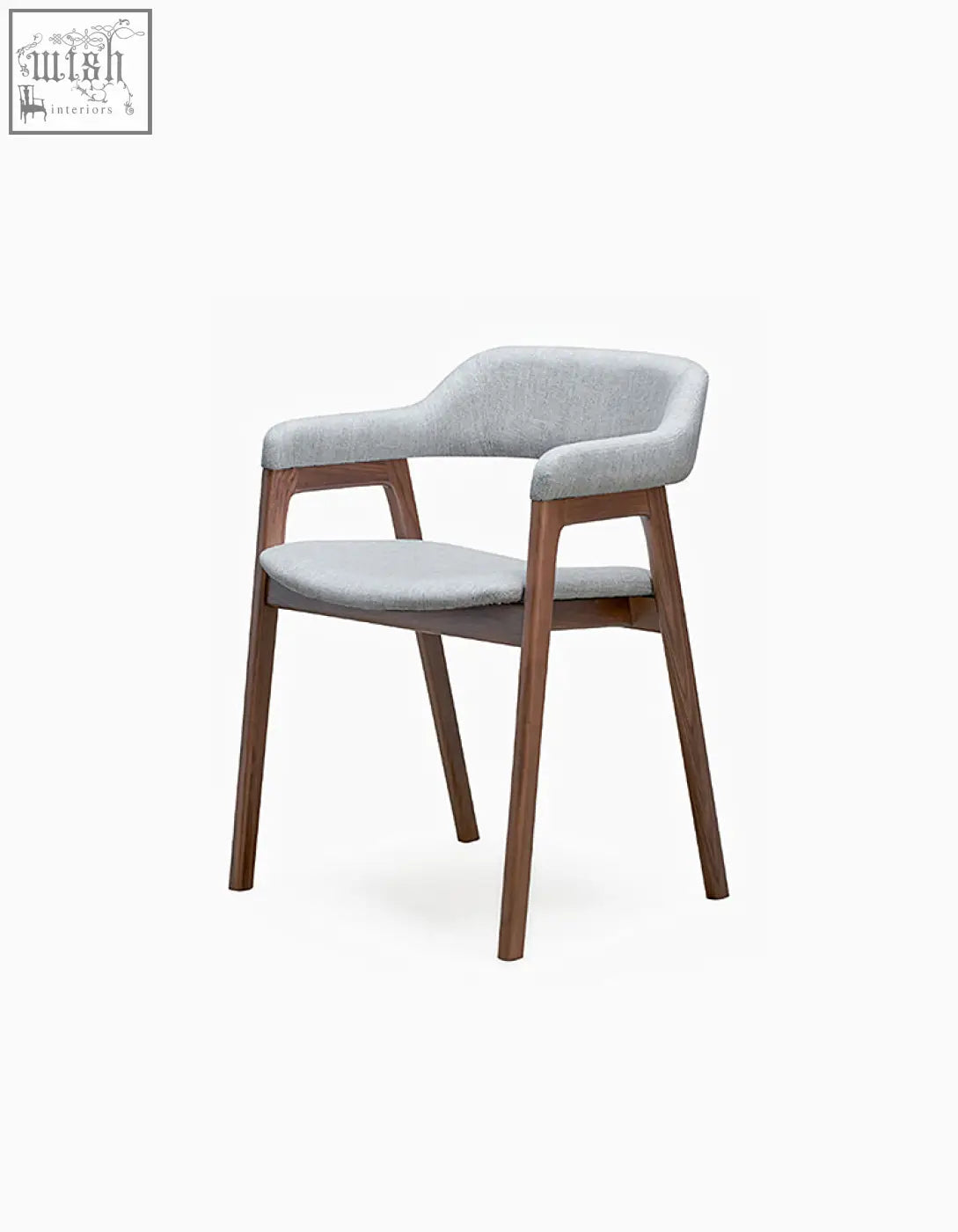 Modern murcell matching dining chair with light gray upholstered seat and dark wood legs perfect for dining room