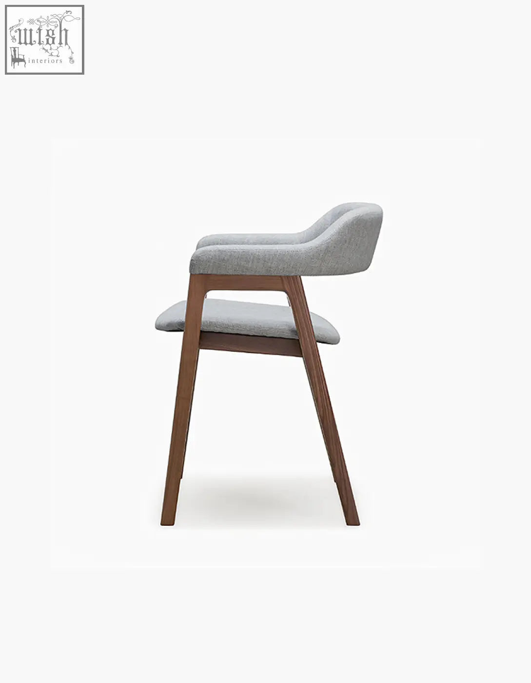 Modern murcell matching dining chair with light gray linen upholstery and dark wood legs perfect for dining room