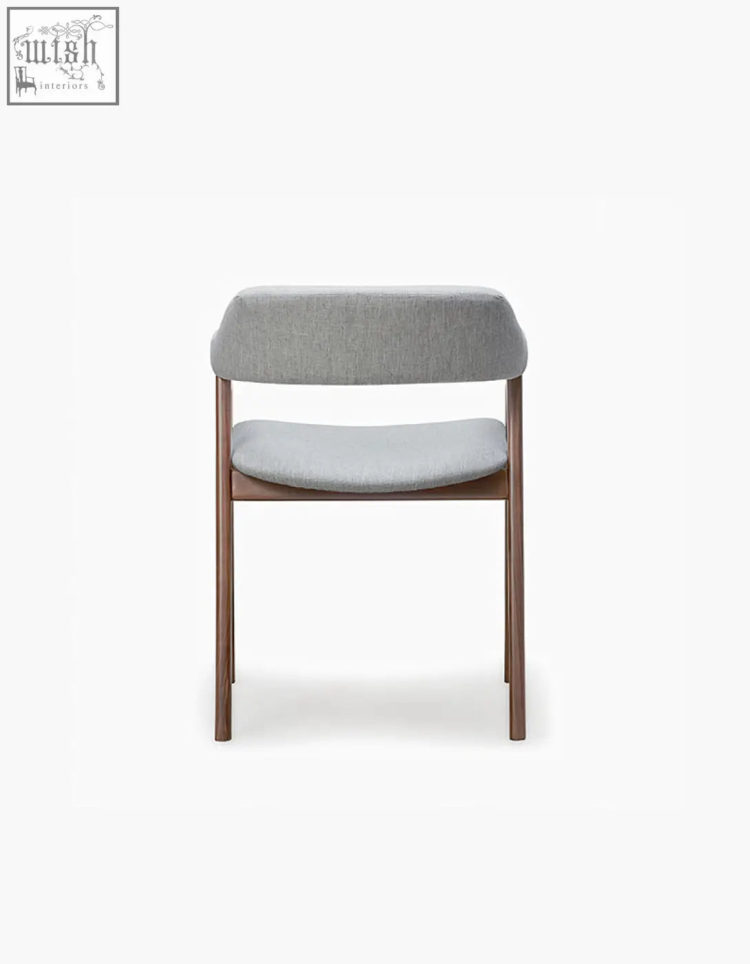 Modern gray upholstered murcell matching dining chair with sleek wooden frame in leather or linen upholstery