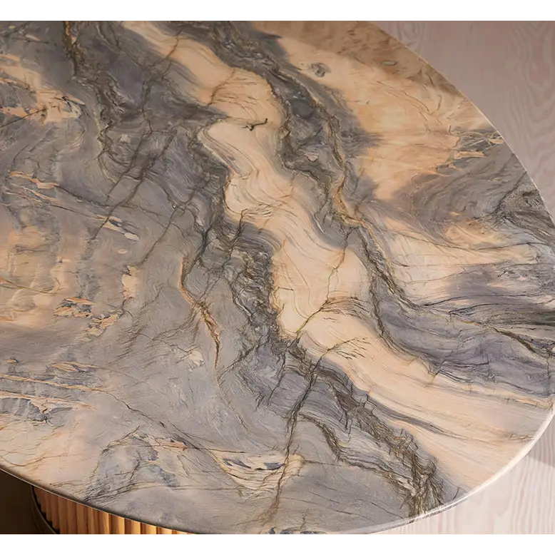 Murcell Oval Dining Table Brazilian Blue Marble - dining table