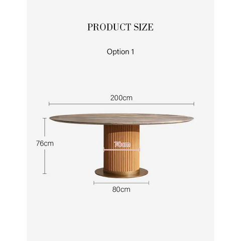 Murcell Oval Dining Table Brazilian Blue Marble - dining table