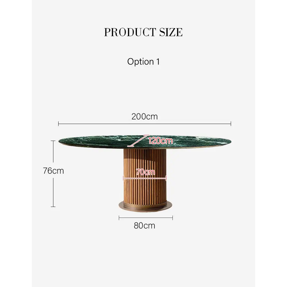 Murcell Oval Dining Table Brazilian Green Marble - dining table