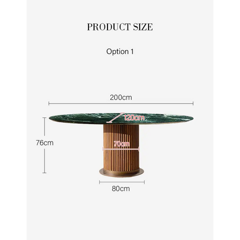 Murcell Oval Dining Table Brazilian Green Marble - dining table