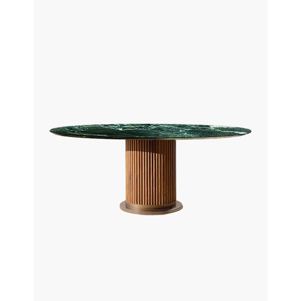 Murcell Oval Dining Table Brazilian Green Marble - Oval(160×90cm) - dining table