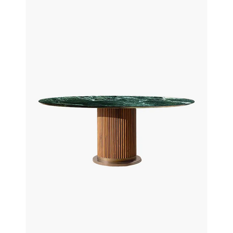 Murcell Oval Dining Table Brazilian Green Marble - Oval(160×90cm) - dining table