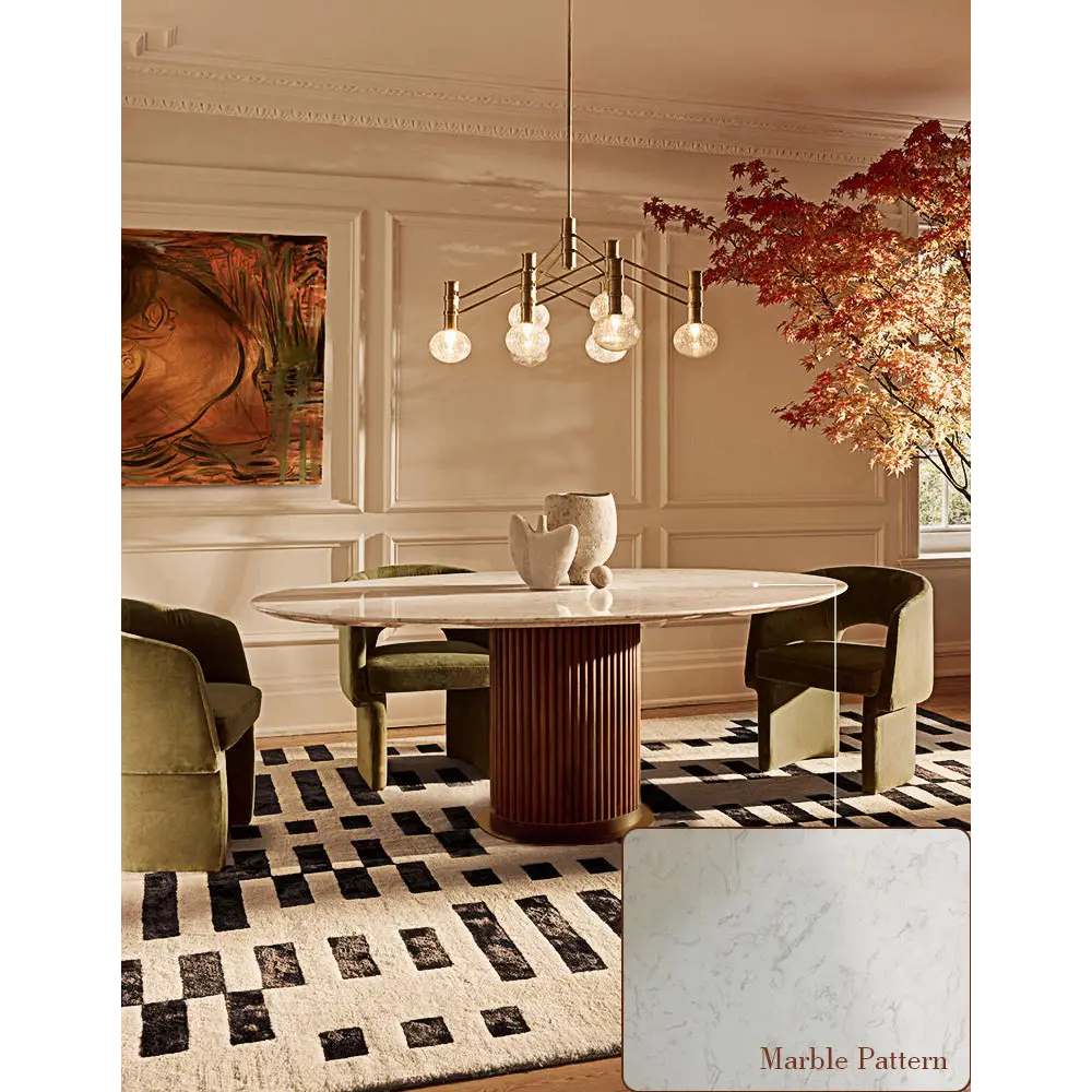 Murcell Oval Dining Table Marble