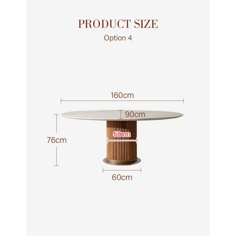 Murcell Oval Dining Table Marble