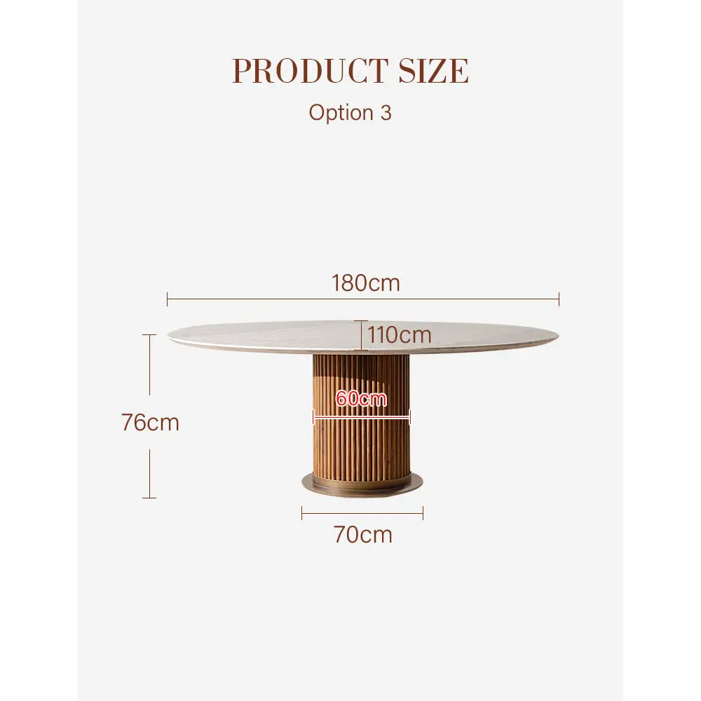 Murcell Oval Dining Table Marble