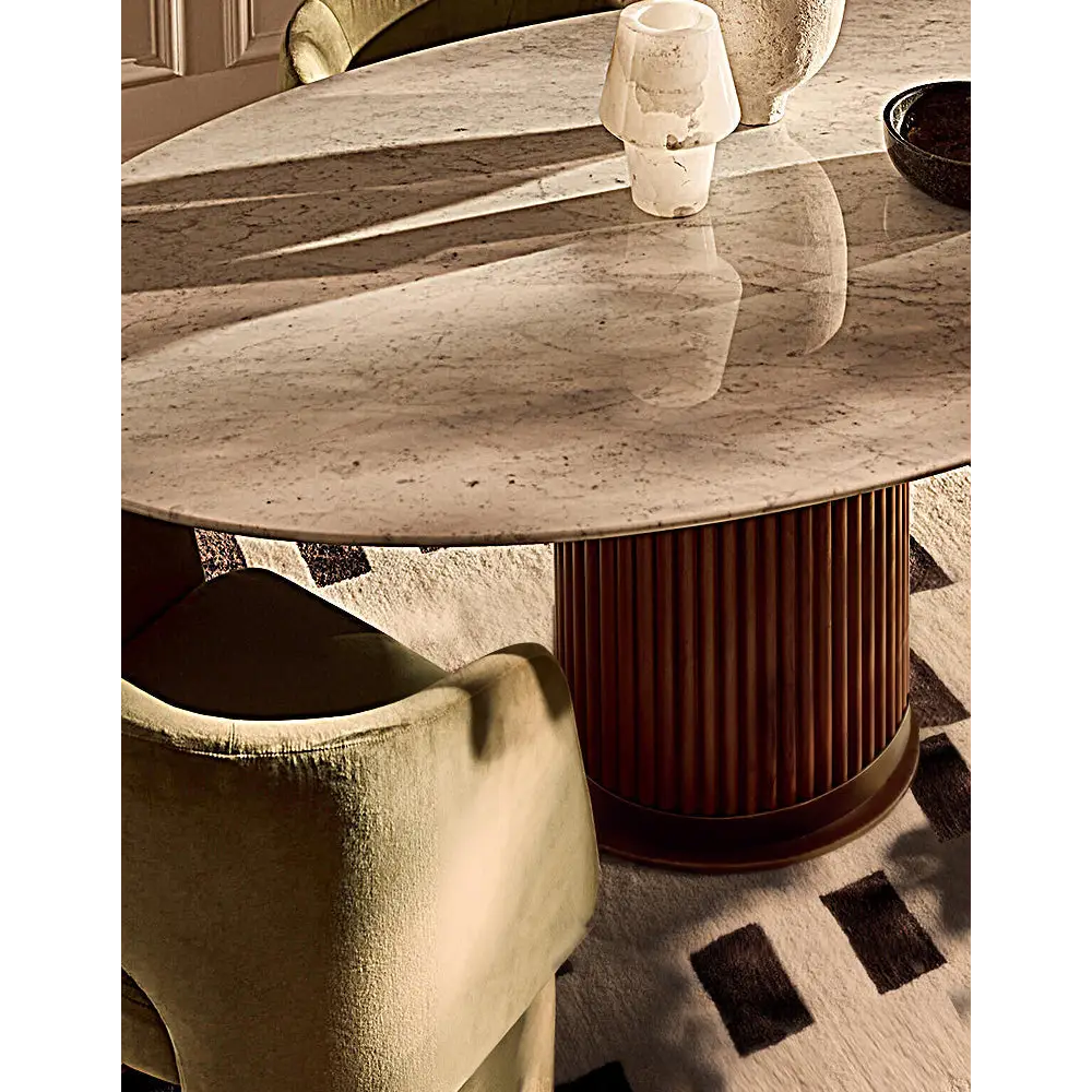 Murcell Oval Dining Table Marble