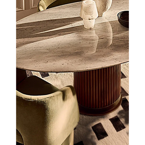 Murcell Oval Dining Table Marble