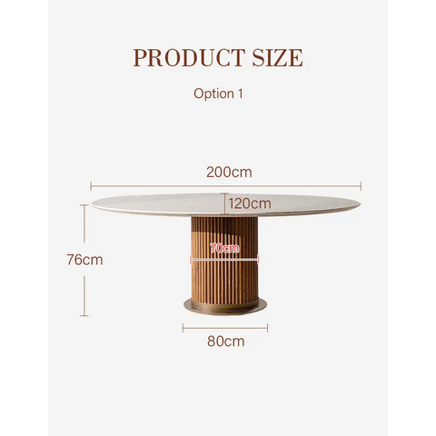 Murcell Oval Dining Table Marble