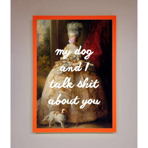 My Dog And I Framed Poster - A3 (29.7 x 42 cm) / Neon Orange - Framed Print