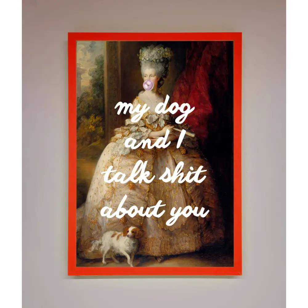 My Dog And I Framed Poster - A3 (29.7 x 42 cm) / Neon Red - Framed Print