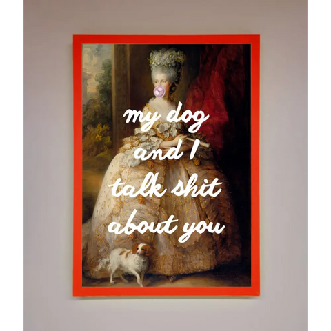 My Dog And I Framed Poster - A3 (29.7 x 42 cm) / Neon Red - Framed Print