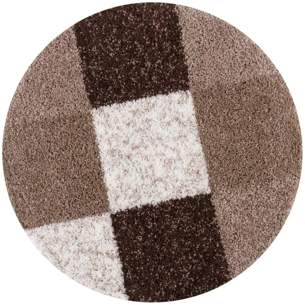 Myshaggy Geometric Brown Rug - Ø 120 cm - Rugs