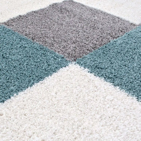 Myshaggy Geometric Duck Egg Blue Rug - Rugs