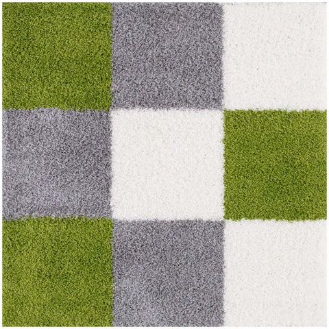 Myshaggy Geometric Green Rug - 120X120 cm - Rugs