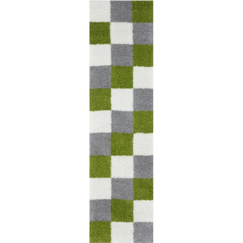 Myshaggy Geometric Green Rug - 80X300 cm - Rugs