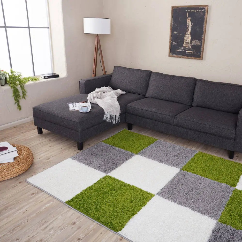 Myshaggy Geometric Green Rug - Rugs