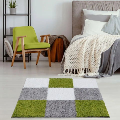 Myshaggy Geometric Green Rug - Rugs