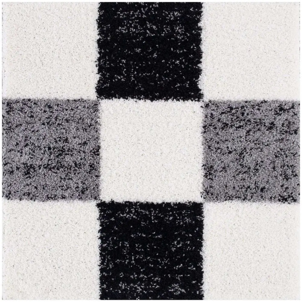 Myshaggy Geometric Grey Rug - 120X120 cm - Rugs