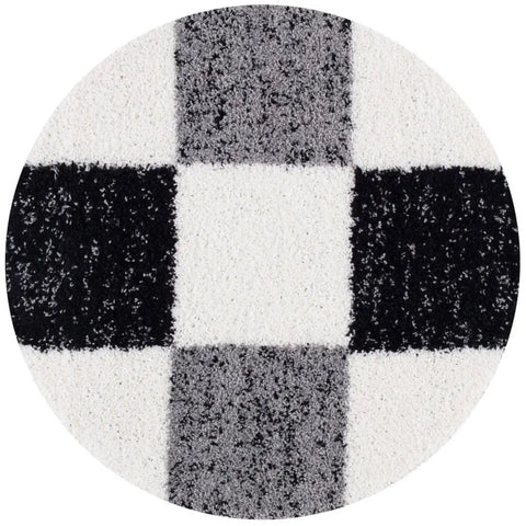Myshaggy Geometric Grey Rug - Ø 120 cm - Rugs