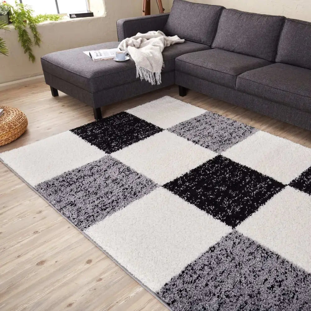 Myshaggy Geometric Grey Rug - Rugs