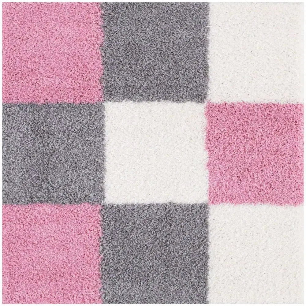 Myshaggy Geometric Pink Rug - 120X120 cm - Rugs