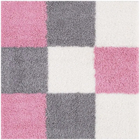 Myshaggy Geometric Pink Rug - 120X120 cm - Rugs