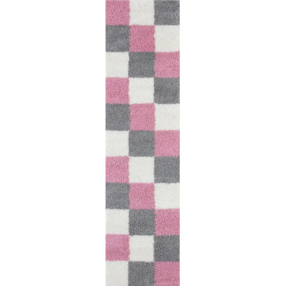 Myshaggy Geometric Pink Rug - 80X300 cm - Rugs