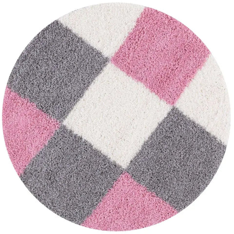 Myshaggy Geometric Pink Rug - Ø 120 cm - Rugs