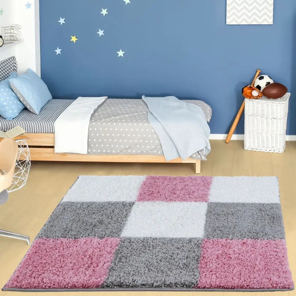 Myshaggy Geometric Pink Rug - Rugs