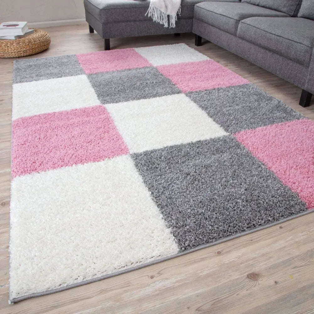 Myshaggy Geometric Pink Rug - Rugs