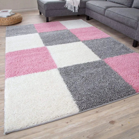 Myshaggy Geometric Pink Rug - Rugs