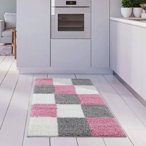 Myshaggy Geometric Pink Rug - Rugs