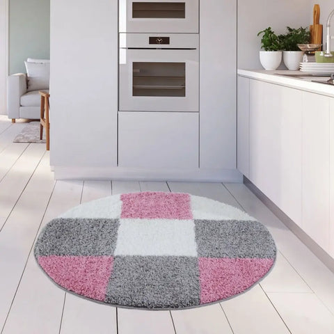 Myshaggy Geometric Pink Rug - Rugs