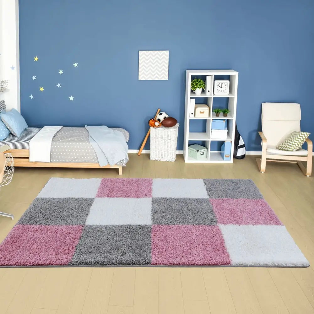 Myshaggy Geometric Pink Rug - Rugs