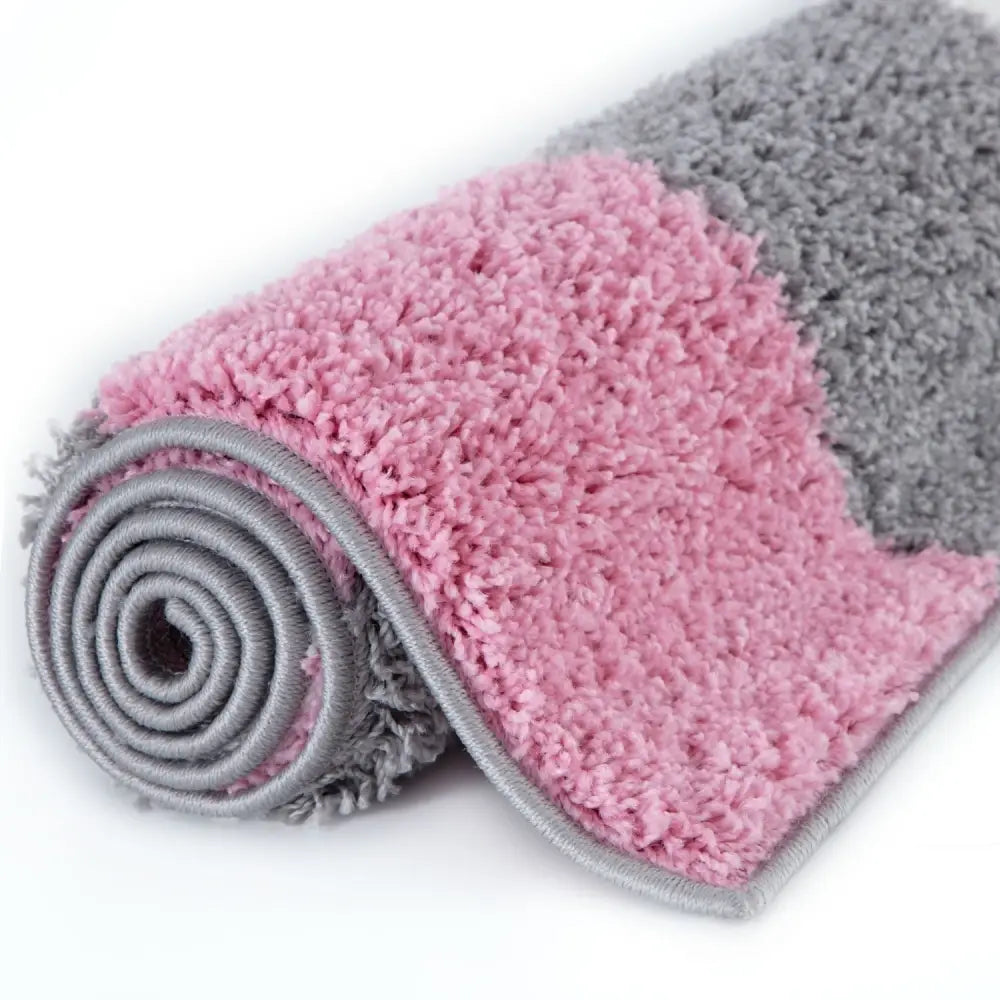 Myshaggy Geometric Pink Rug - Rugs