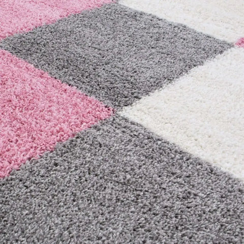 Myshaggy Geometric Pink Rug - Rugs