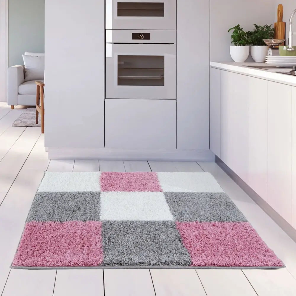 Myshaggy Geometric Pink Rug - Rugs