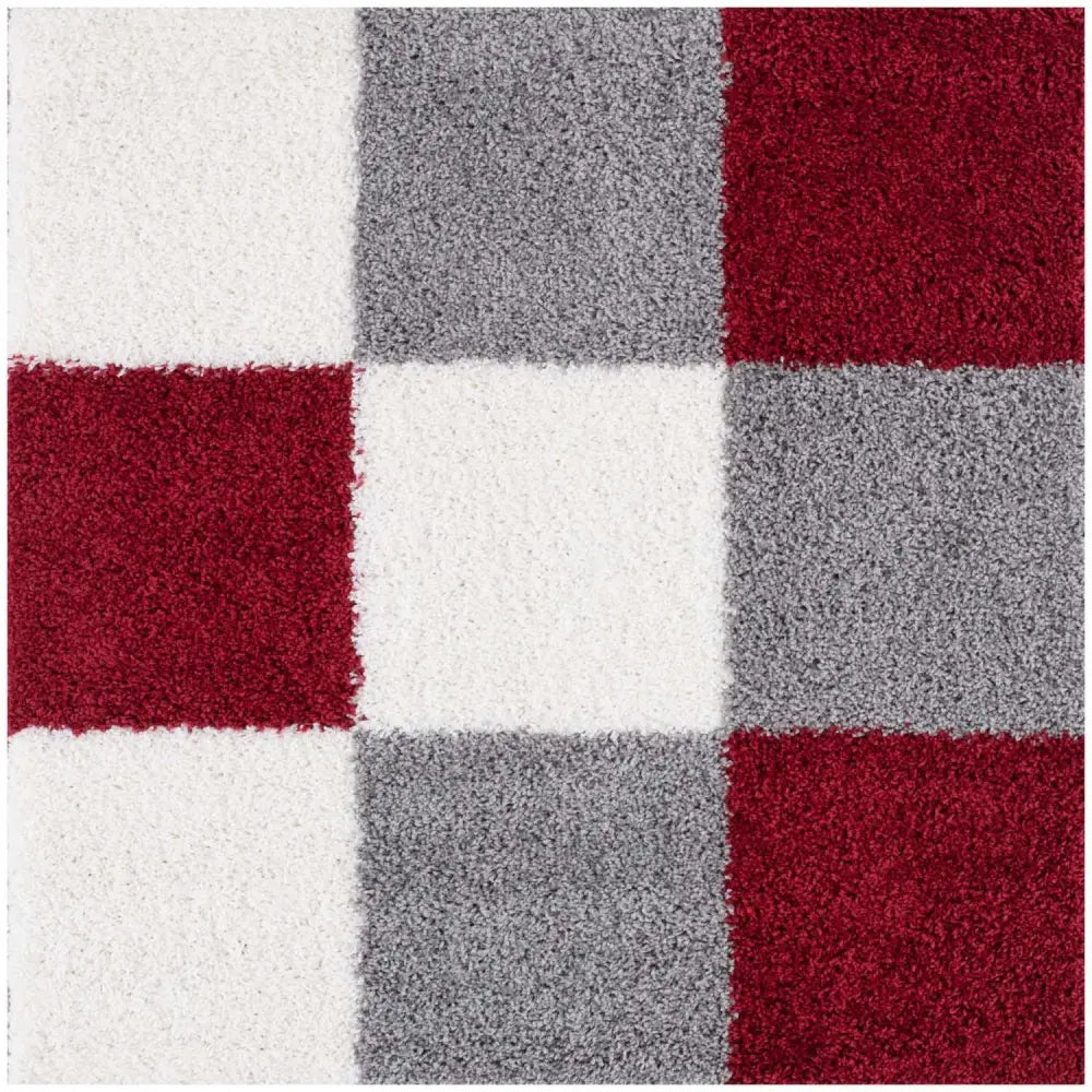 Myshaggy Geometric Red Rug - 120X120 cm - Rugs