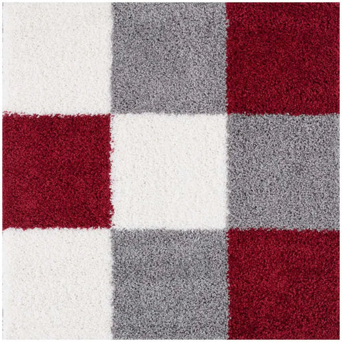 Myshaggy Geometric Red Rug - 120X120 cm - Rugs