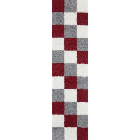 Myshaggy Geometric Red Rug - 80X300 cm - Rugs