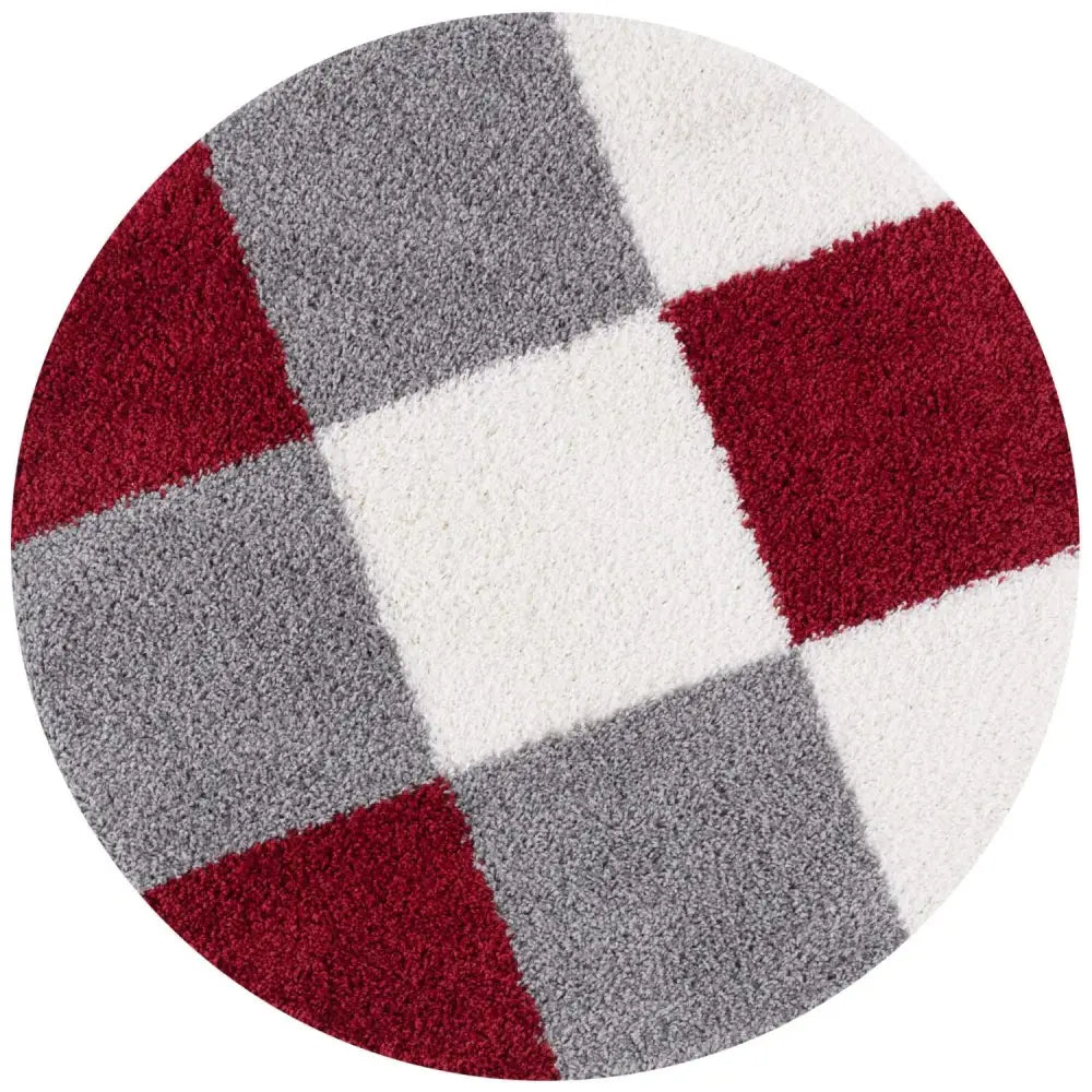 Myshaggy Geometric Red Rug - Ø 120 cm - Rugs