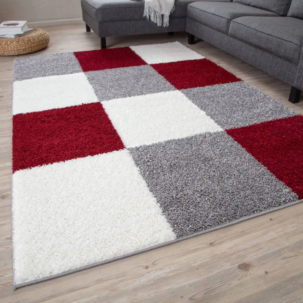 Myshaggy Geometric Red Rug - Rugs