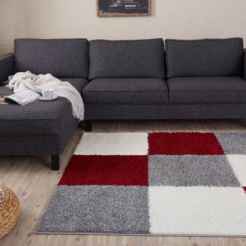 Myshaggy Geometric Red Rug - Rugs