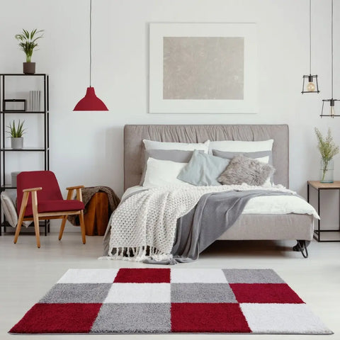 Myshaggy Geometric Red Rug - Rugs