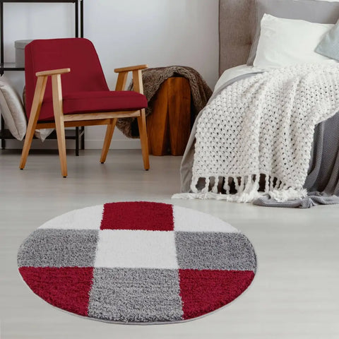 Myshaggy Geometric Red Rug - Rugs